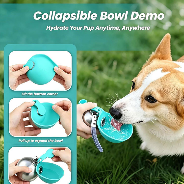 TrailSip 2-in-1 Dog Travel Bottle & Bowl
