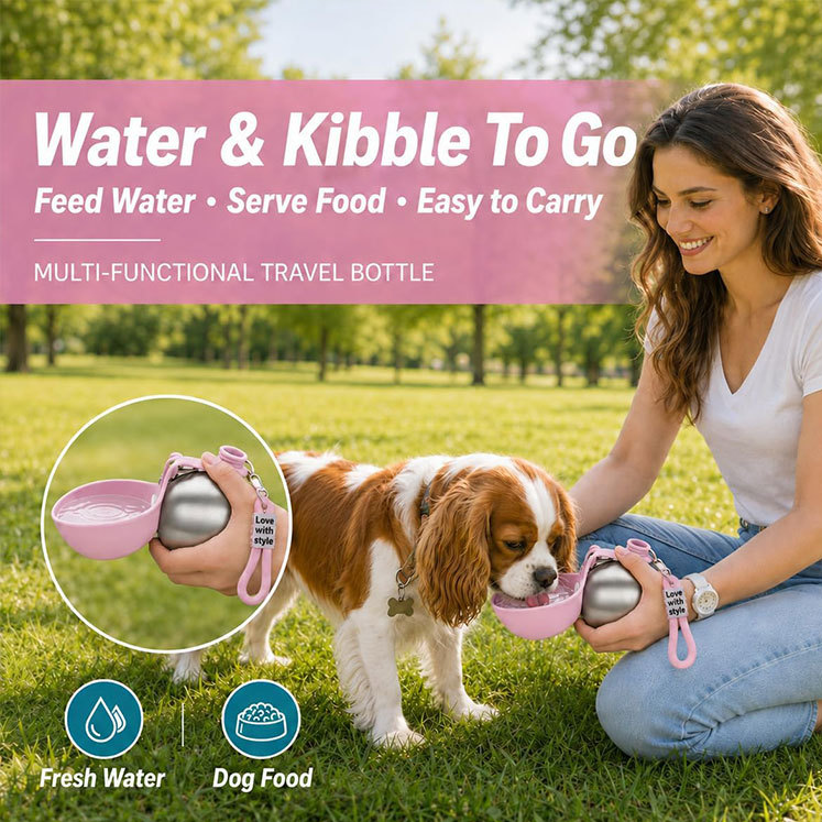 TrailSip 2-in-1 Dog Travel Bottle & Bowl
